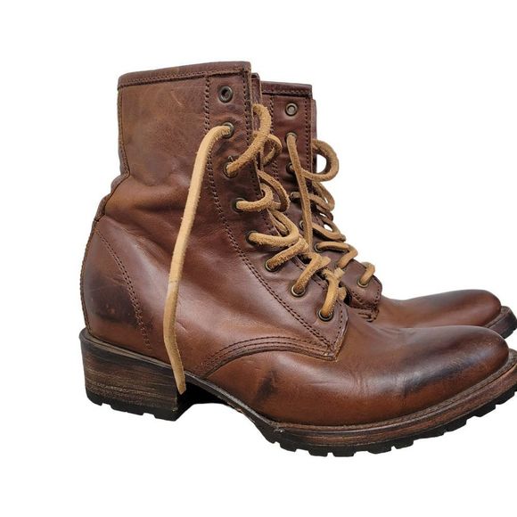 FREEBIRD BY Steven 'Robertson Combat Lace-Up Green Fringe Boot Sz 6 - Picture 1 of 16
